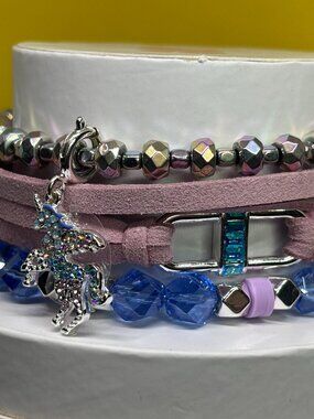 Bomb Party "Always Be Yourself Unless You Can Be a Unicorn" Lux 3 Bracelet Stack